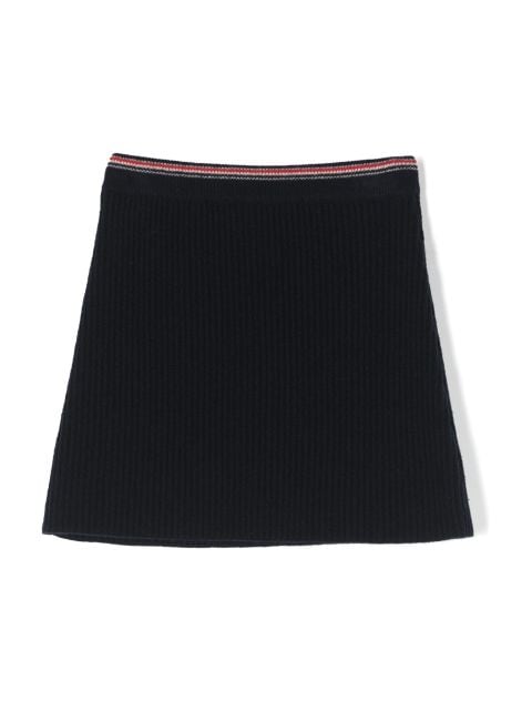 Thom Browne Kids ribbed-knit A-line miniskirt