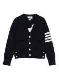 Thom Browne Kids knitted wool-blend cardigan - Blue