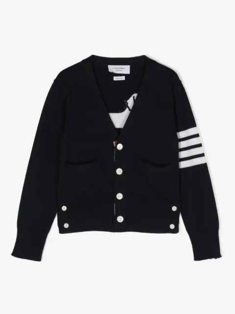Thom Browne Kids cardigan en laine mélangée 