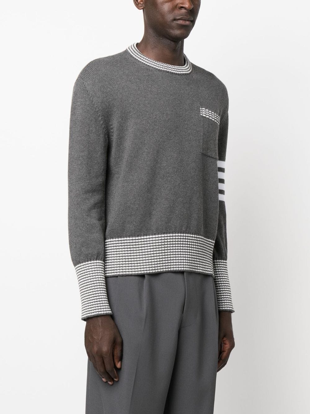 Shop Thom Browne Hector Crew-neck Jumper In Grey