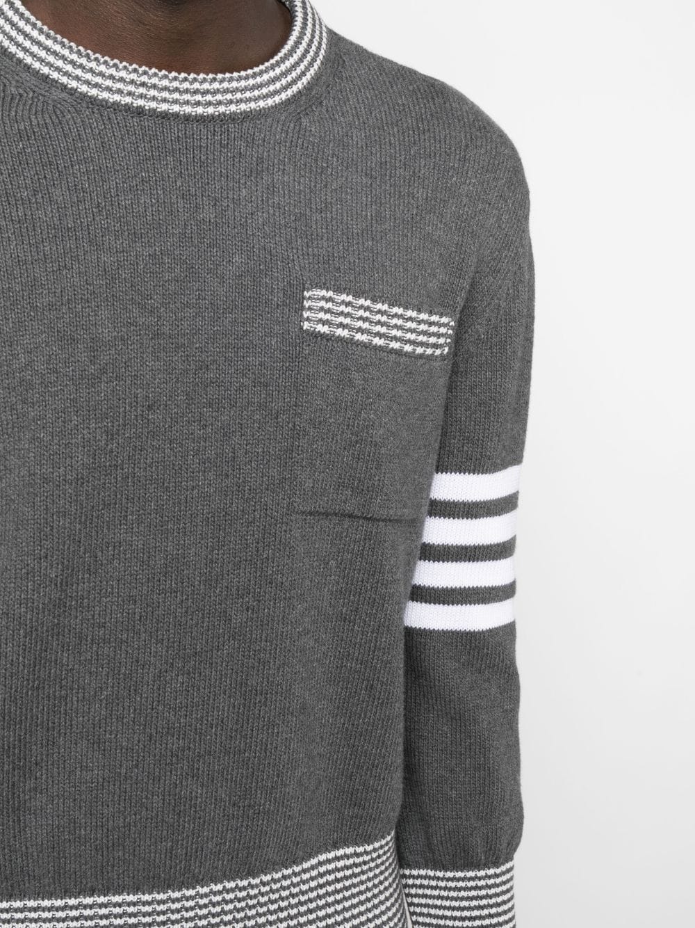 Shop Thom Browne Hector Crew-neck Jumper In Grey