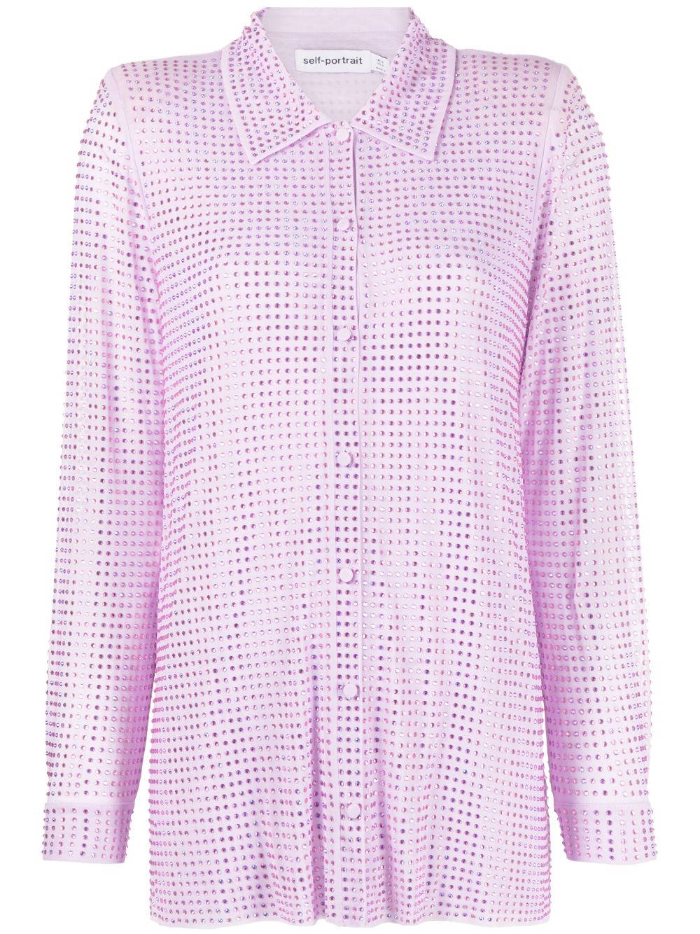 Self-Portrait crystal-embellished shirt - Purple