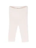 Bonpoint ribbed-knit elasticated leggings - Pink