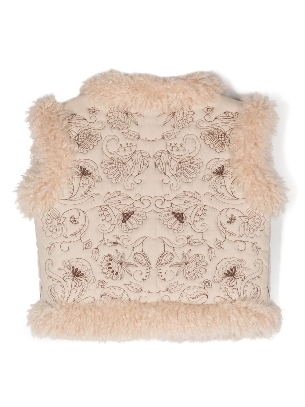 Shop Bonpoint Tuli Floral-embroidered Gilet In Neutrals
