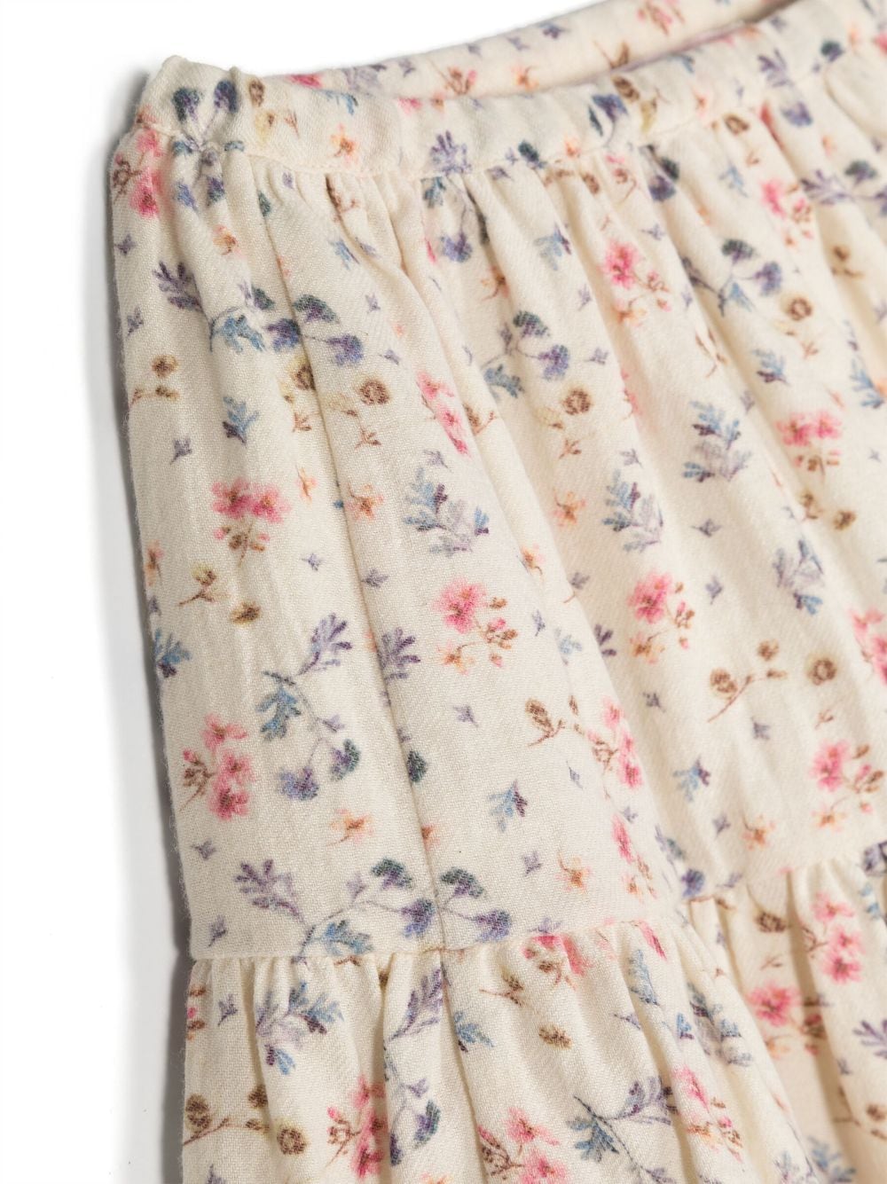 Shop Bonpoint Floral-print Tiered Skirt In Neutrals