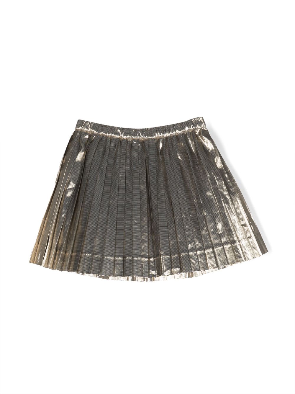 Shop Bonpoint Metallic Pleated Skirt In Gold