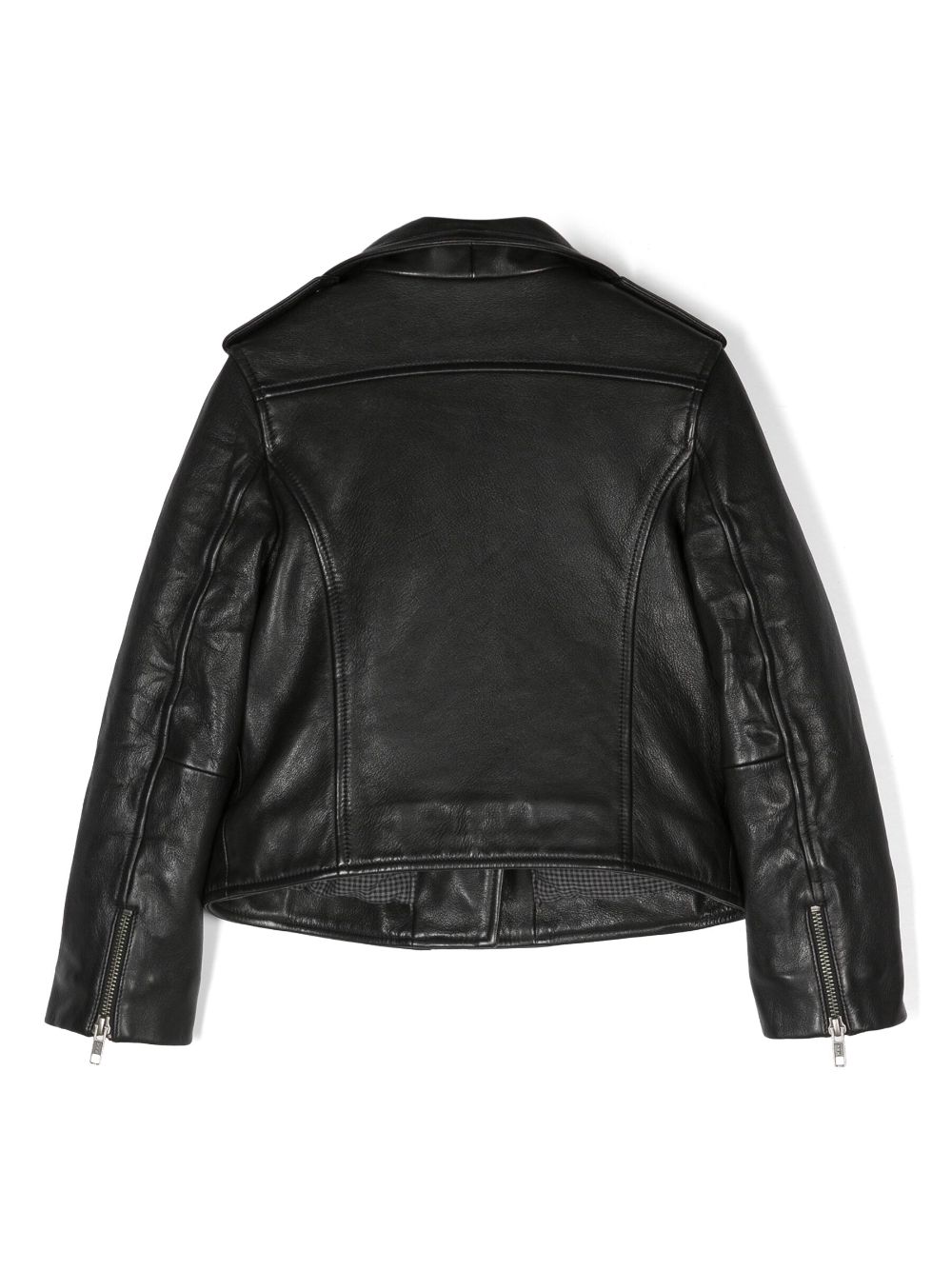Shop Bonpoint Zip-fastening Leather Biker Jacket In Black