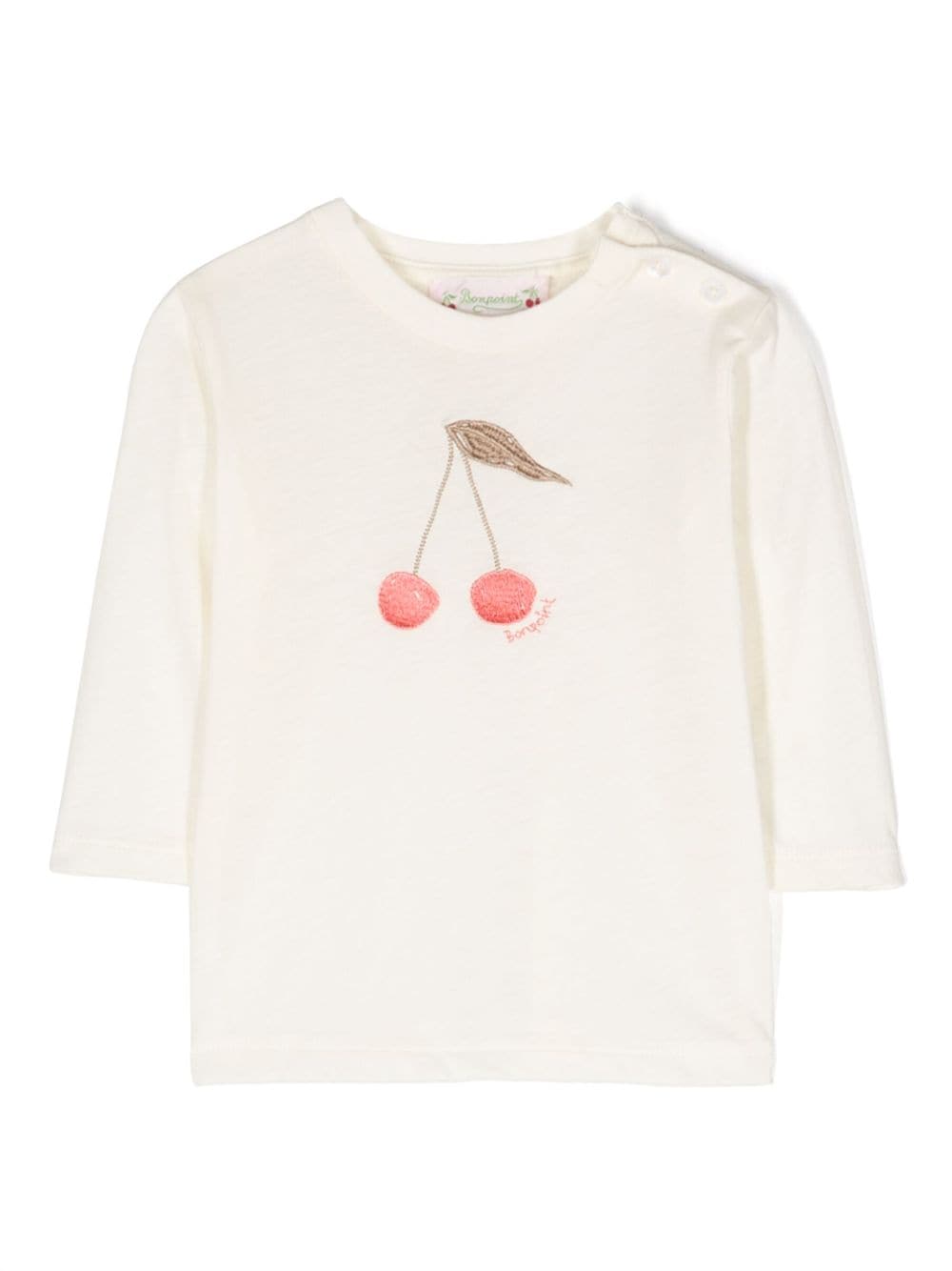 Bonpoint cherry-print long-sleeved T-shirt - Neutrals