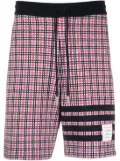 Thom Browne checked jacquard track shorts - White