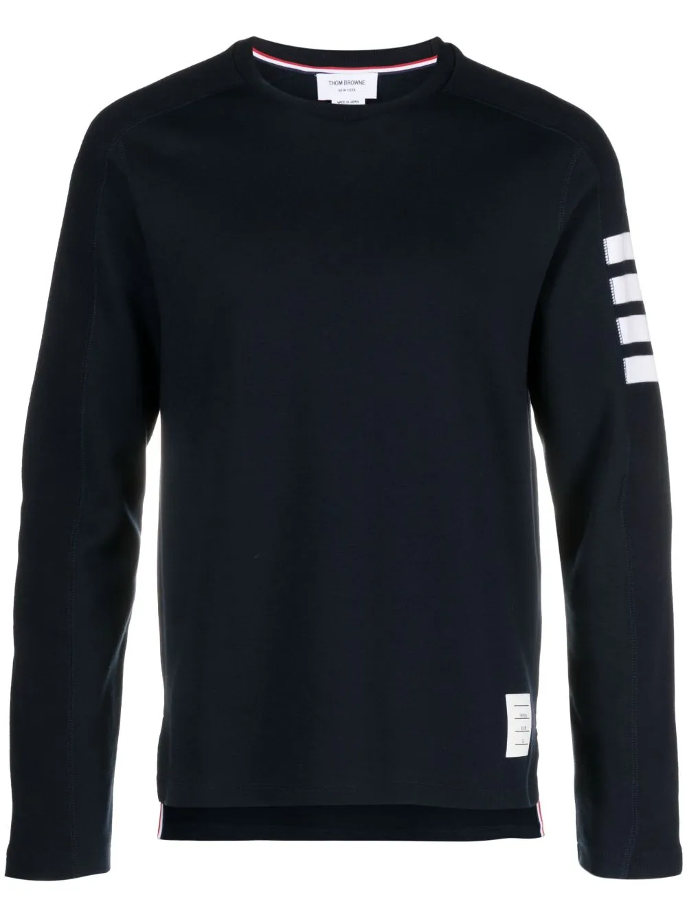 Shop Thom Browne Engineered 4-bar Cotton Sweatshirt In Blue