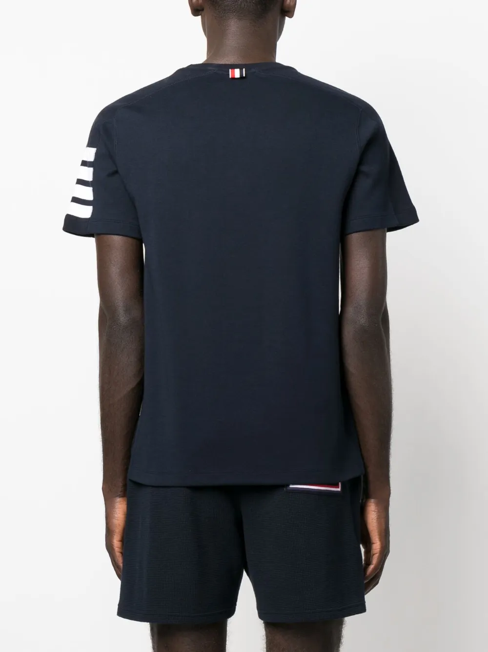 Thom Browne T-shirt met vier strepen Blauw