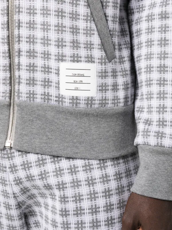 THOM BROWNE 正規関税込み HOOD/ZIP-UP MJT430A J0142 001 Thom Browne Color Block Zip Hoodie Navy at CareOfCarl.com