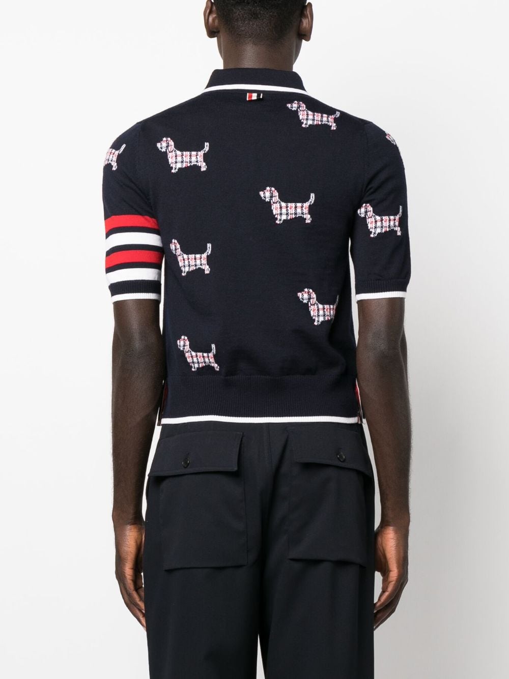 Thom Browne Intarsia poloshirt Blauw