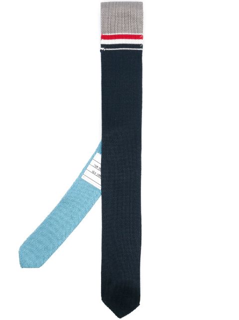 Thom Browne stripe-detail knitted silk tie