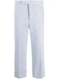 Thom Browne Backstrap-detail checked tailored trousers - White