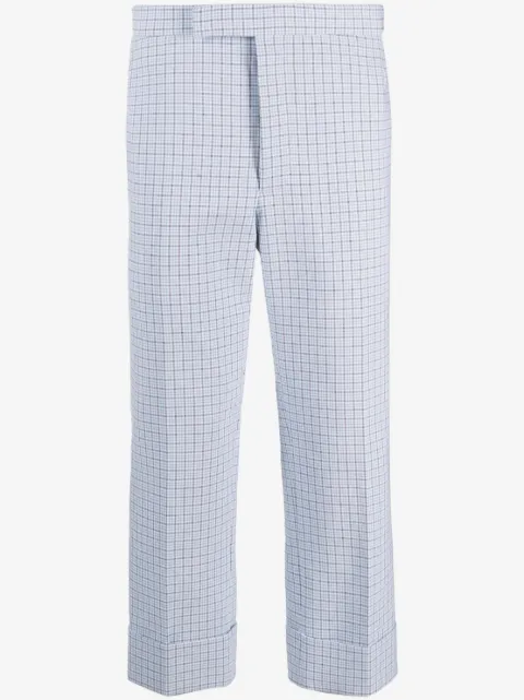 Thom Browne Backstrap-detail checked tailored trousers