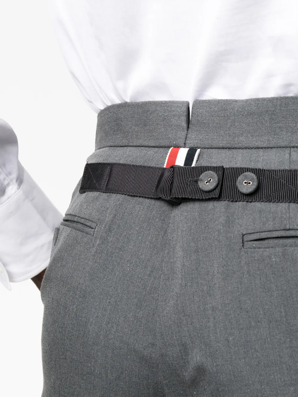 Shop Thom Browne Cropped Straight-leg Trousers In Grey