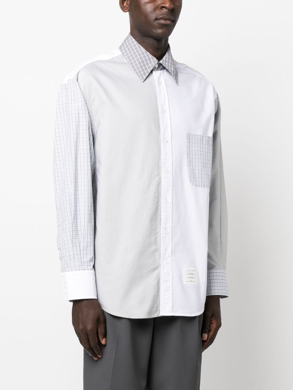 Shop Thom Browne 4-bar Long-sleeve Shirt In White