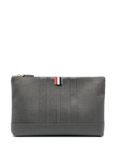 Thom Browne large 4-Bar cotton wash bag