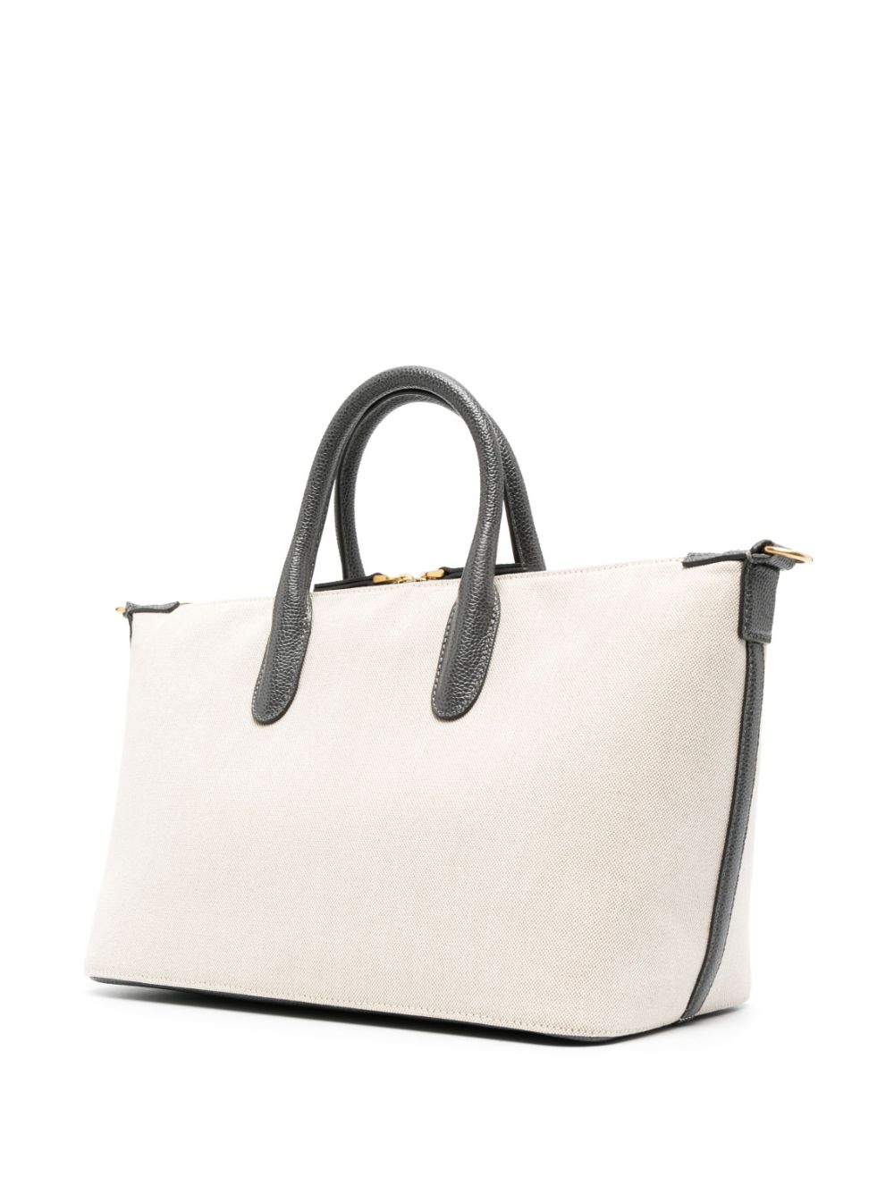 Shop Thom Browne Grosgrain-loop Tote Bag In Neutrals