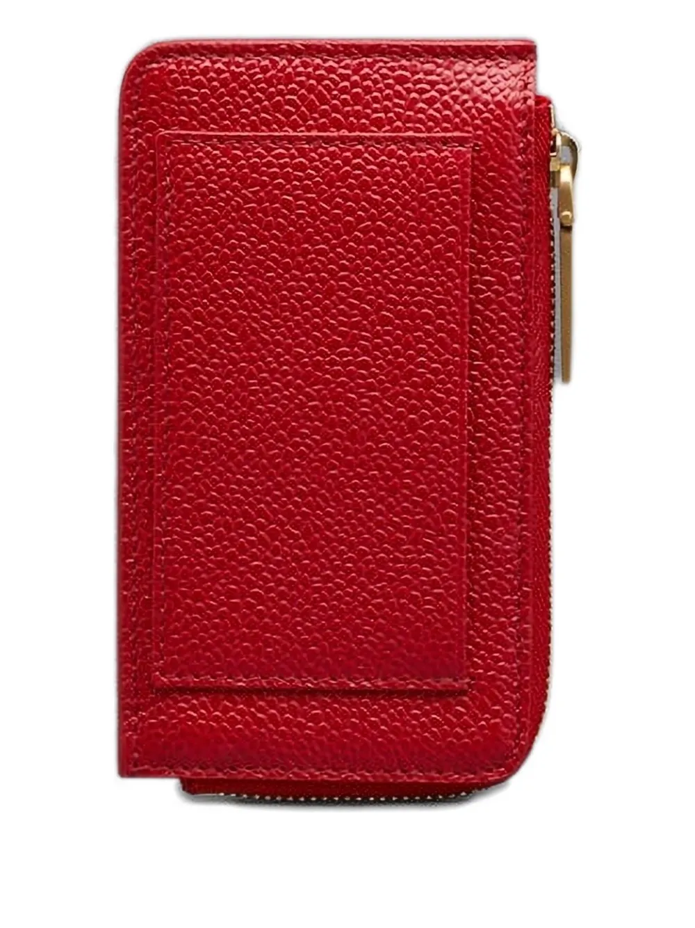 Thom Browne Pebble Grain Zip Cardholder In Red