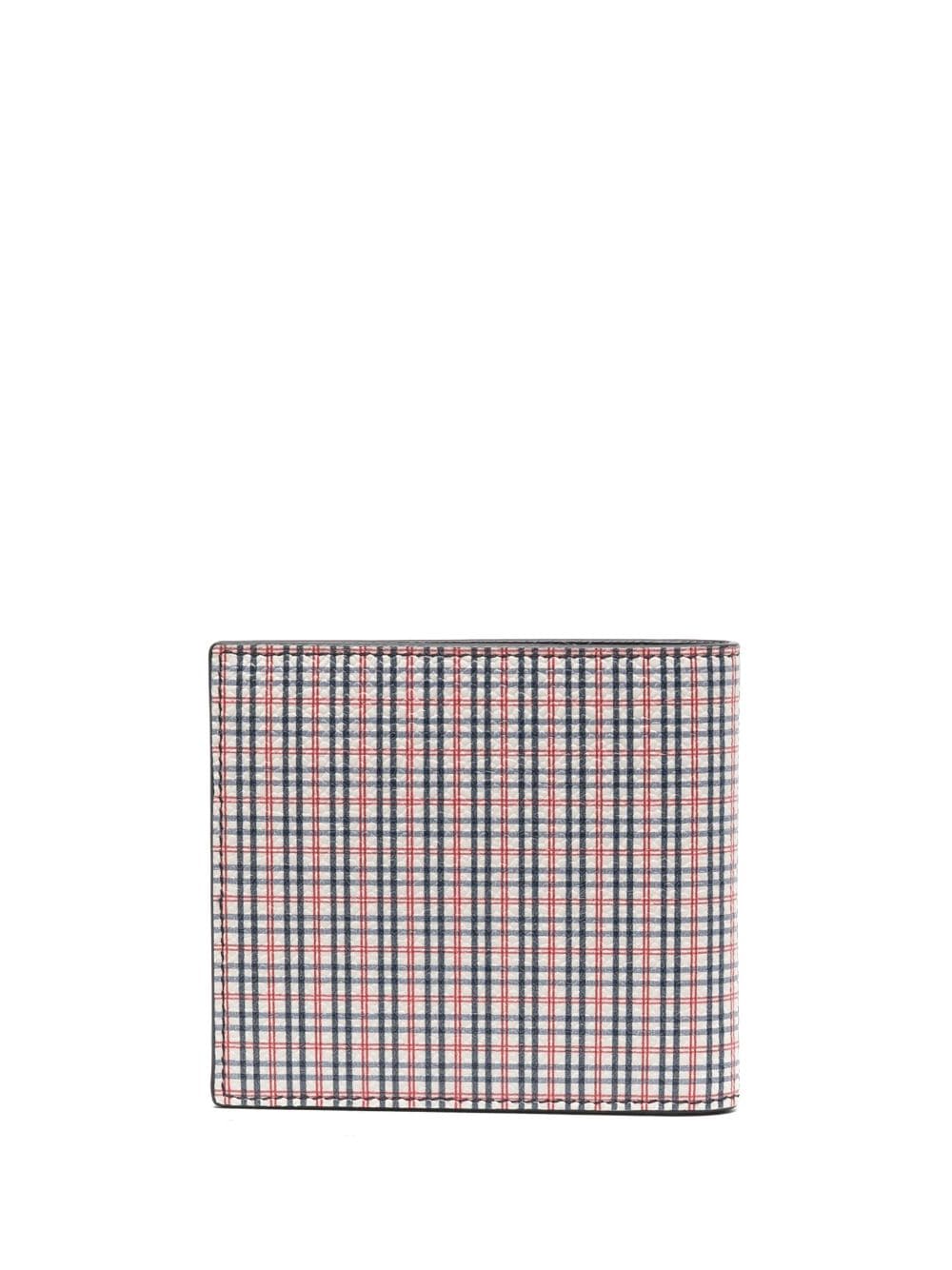 Shop Thom Browne Hector Icon Checked Billfold Wallet In White