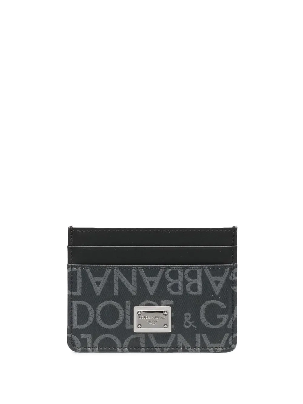 Dolce & Gabbana Logo Jacquard Card Holder In Black