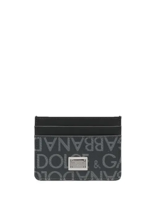Porte-cartes à logo en jacquard - Dolce & Gabbana - Modalova