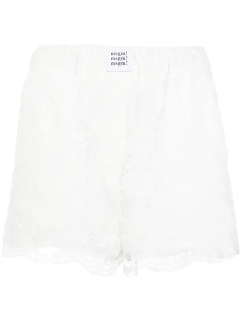 MSGM lace-panelling short shorts