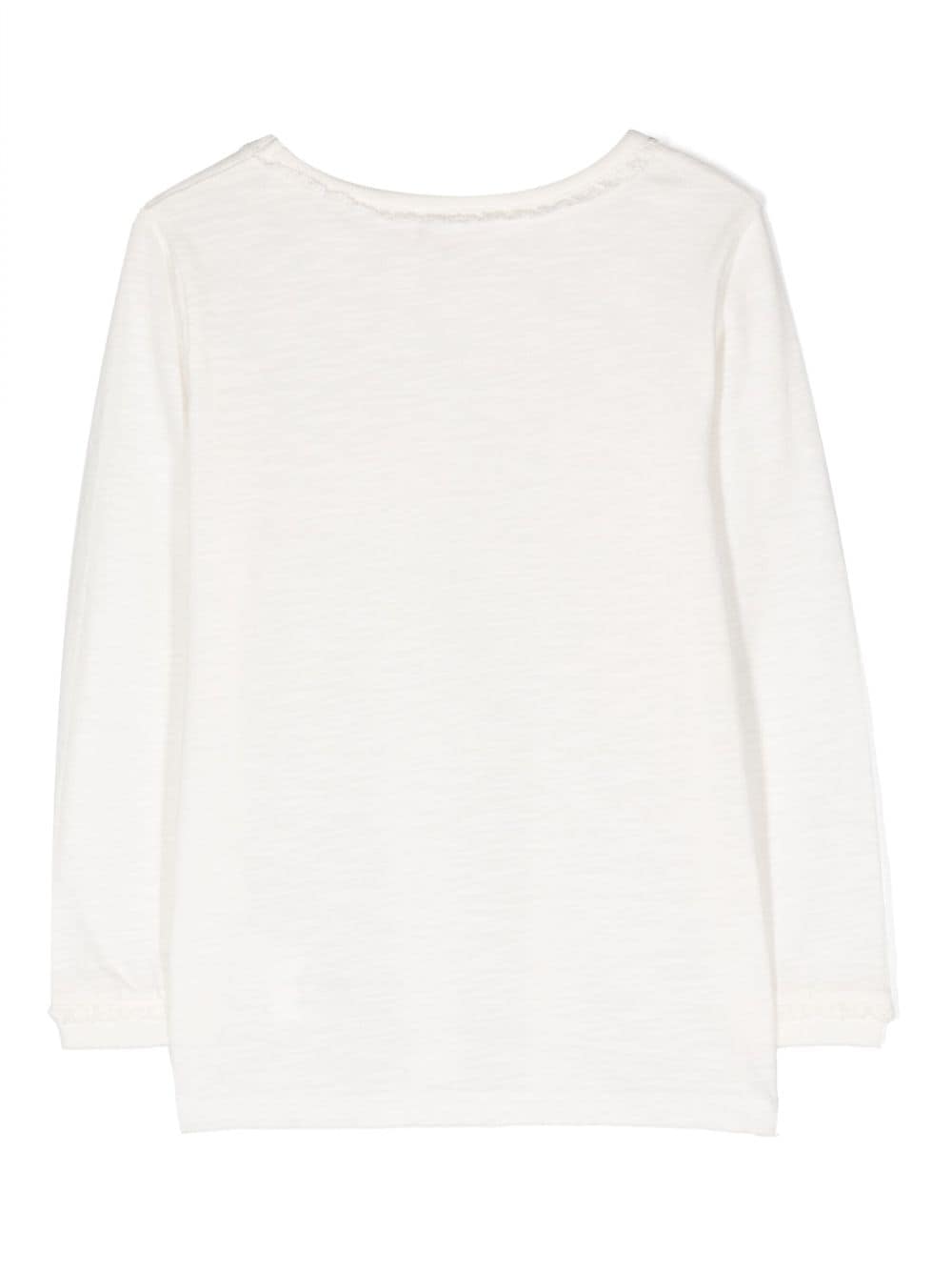 Shop Bonpoint Bead-embellished Cotton Blouse In White
