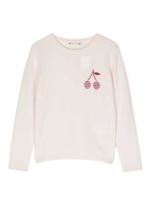 Bonpoint cherry-jacquard cashmere sweater