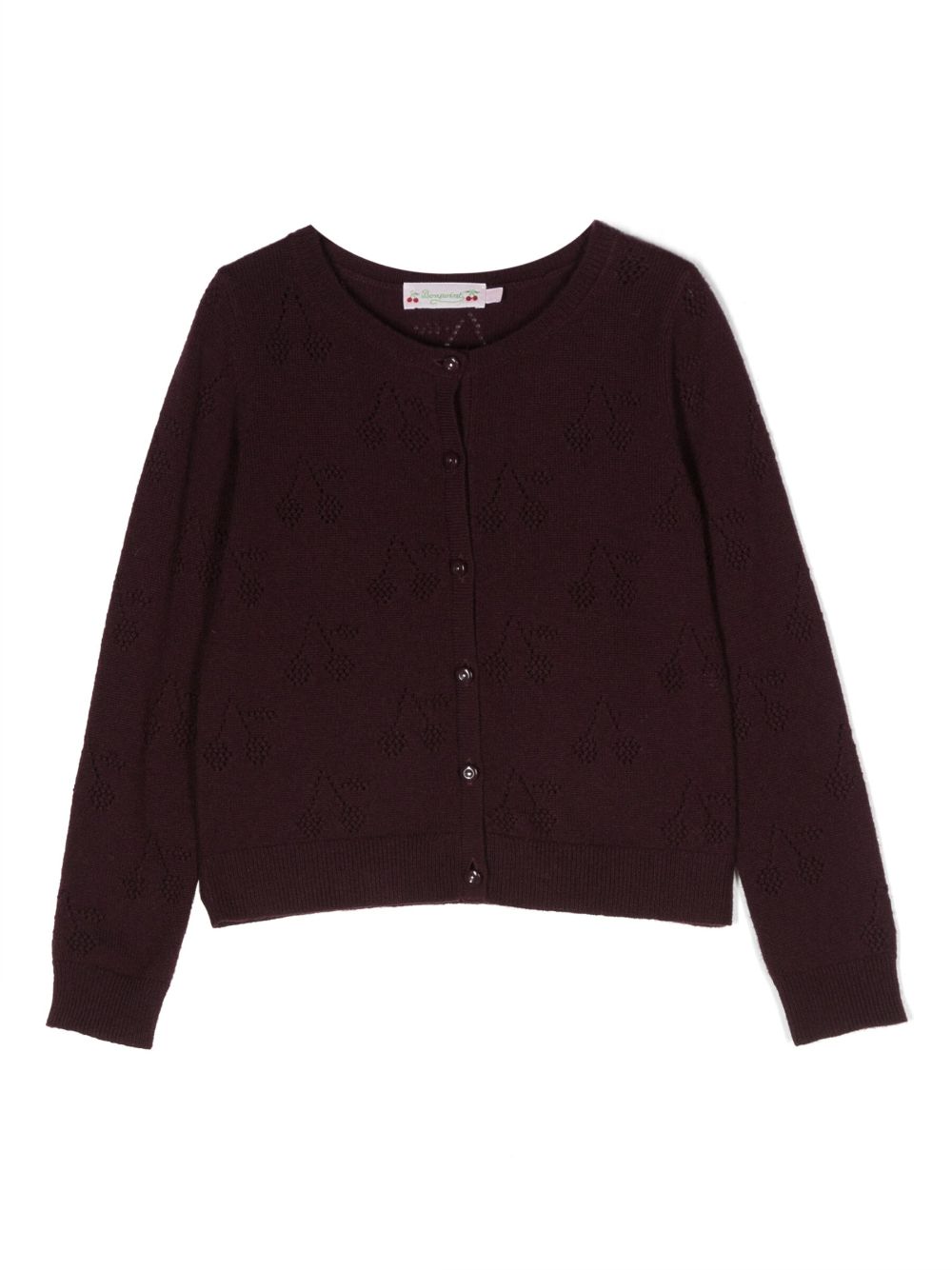 Bonpoint pointelle-knit cashmere cardigan - Purple