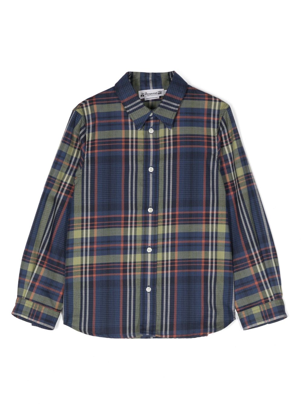 Bonpoint check-print long-sleeve shirt - Blue