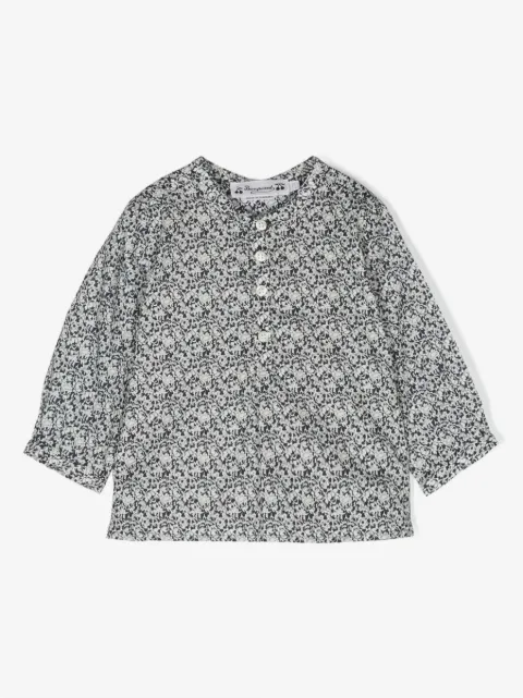 Bonpoint floral-print long-sleeve blouse
