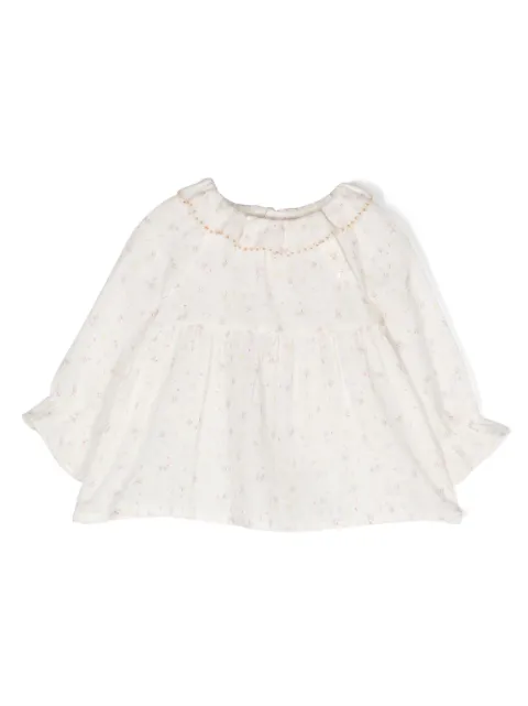 Bonpoint cherry-print ruffled dress