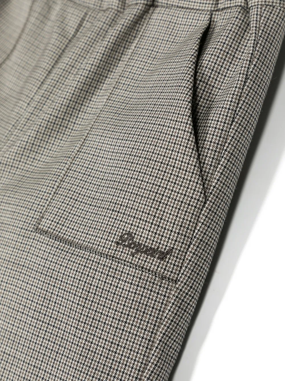  Bonpoint Houndstooth-pattern Elasticated-waist Trousers - Brown 