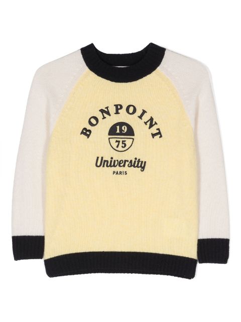Bonpoint logo-embroidered wool sweatshirt