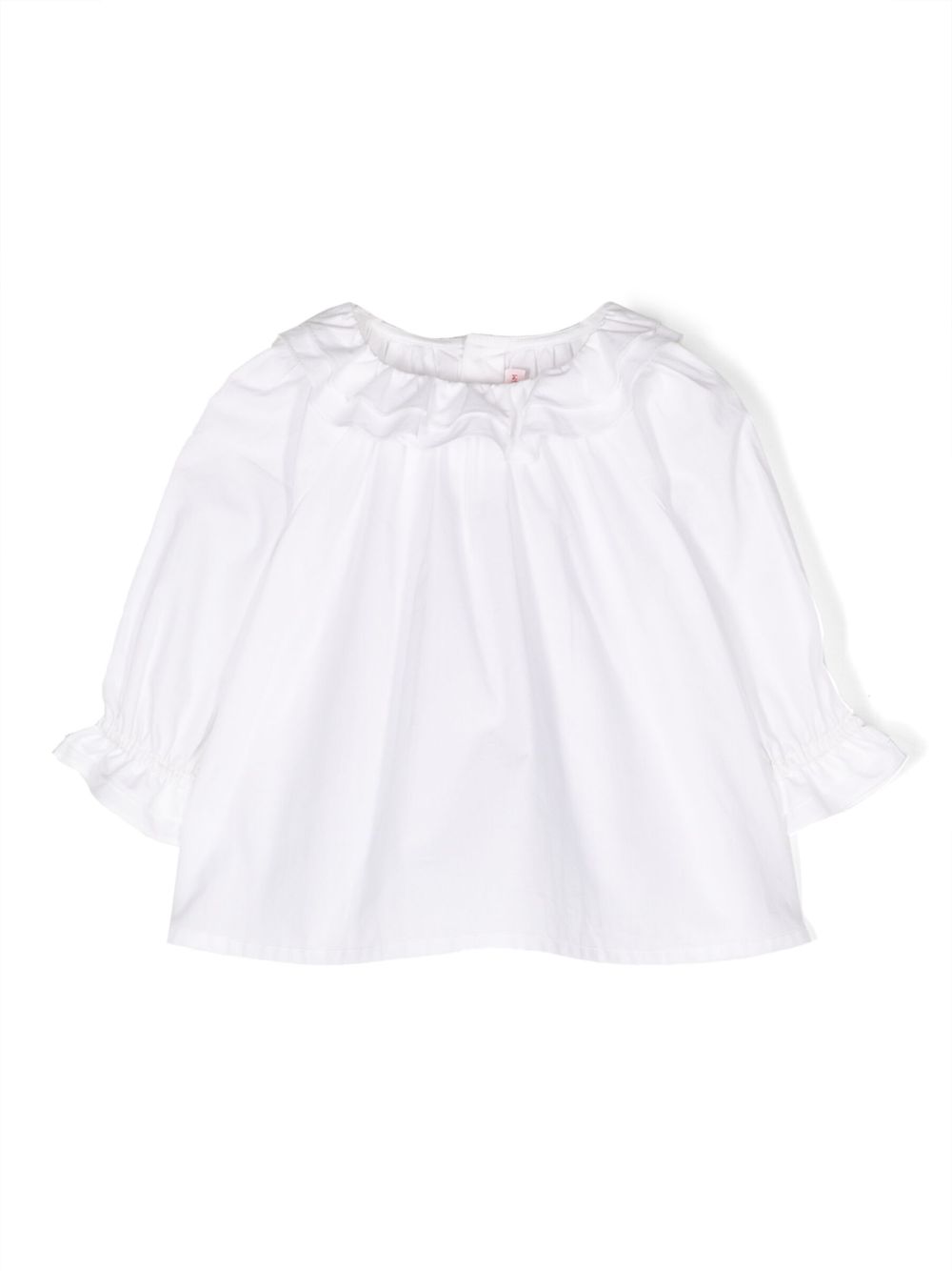 Bonpoint Babies' Ruffled-collar Long-sleeved Blouse In White