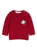 Bonpoint logo-patch cashmere jumper - Red