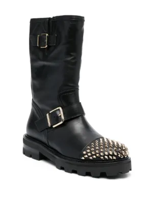 JIMMY CHOO ジミーチュー ブーツ 黒 2014925Y0002 JIMMY CHOO Jimmy Choo ジミーチュウ ニーハイブーツ BIKER II