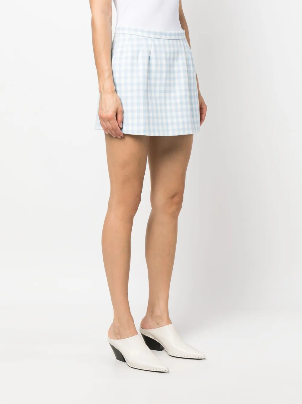  Red Valentino Short Court à Carreaux Vichy - Bleu 