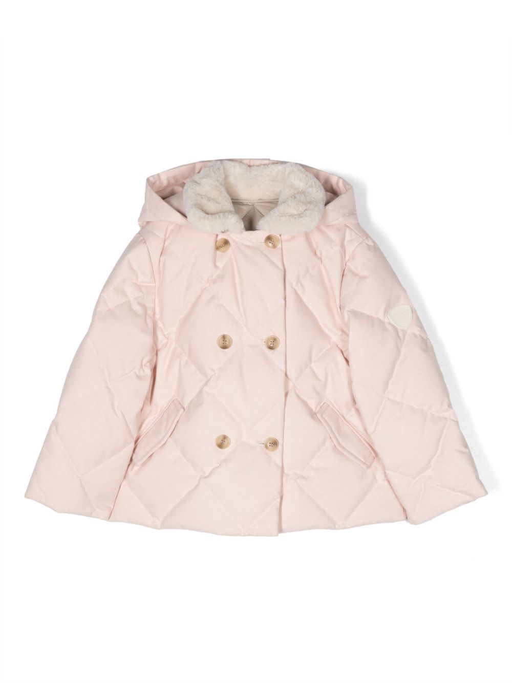 Bonpoint double-breasted hooded coat - Pink