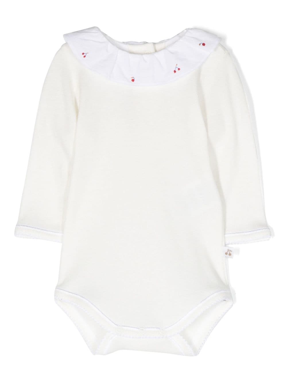 Bonpoint Babies' 图案刺绣棉连体衣 In White