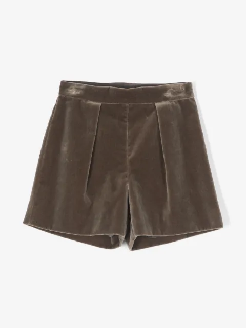 Bonpoint pleat-detail velvet shorts