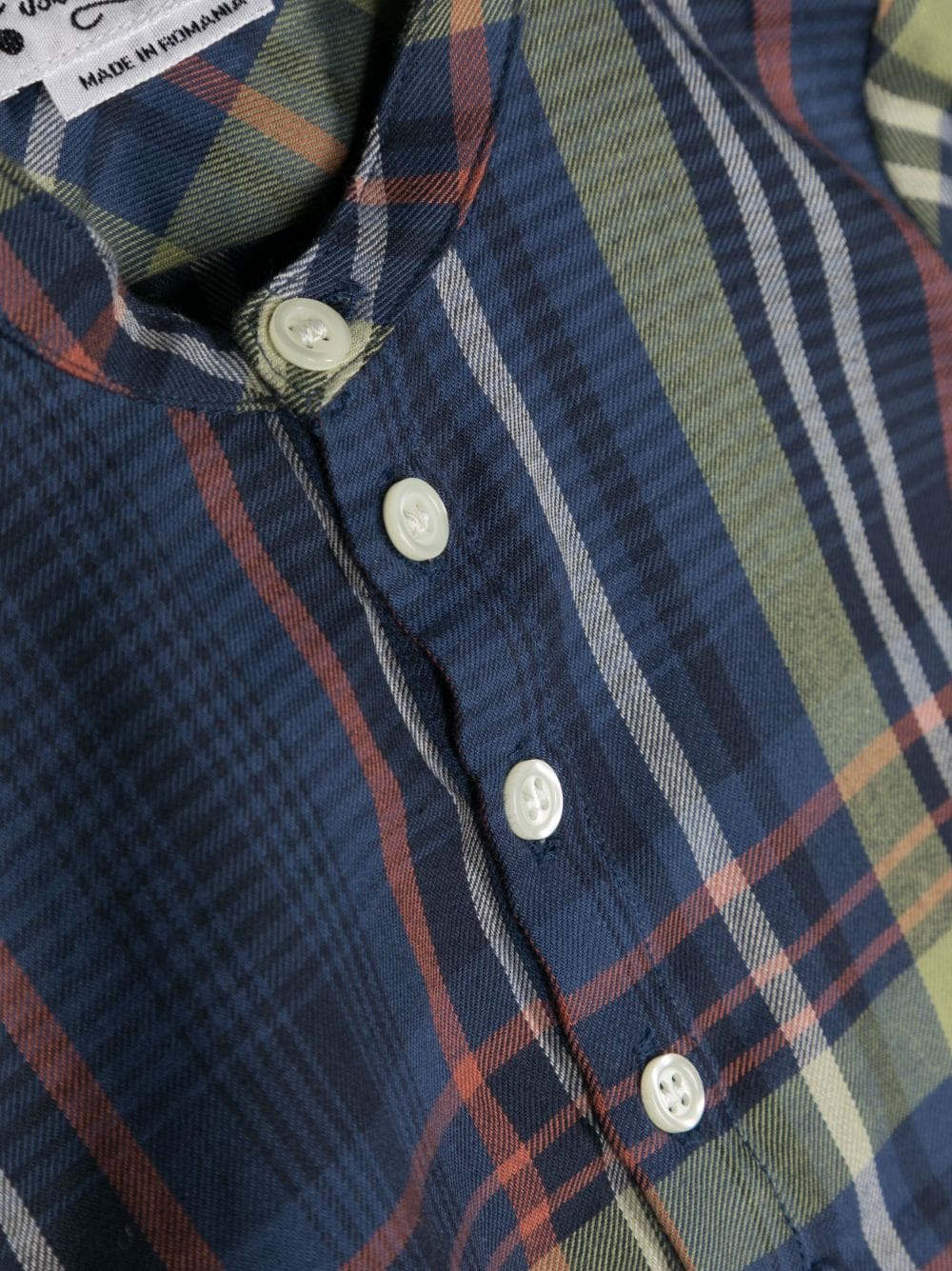Shop Bonpoint Check-pattern Long-sleeve Shirt In Blue