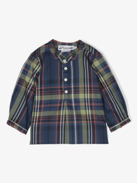 Bonpoint camisa manga larga con cuadros estampados