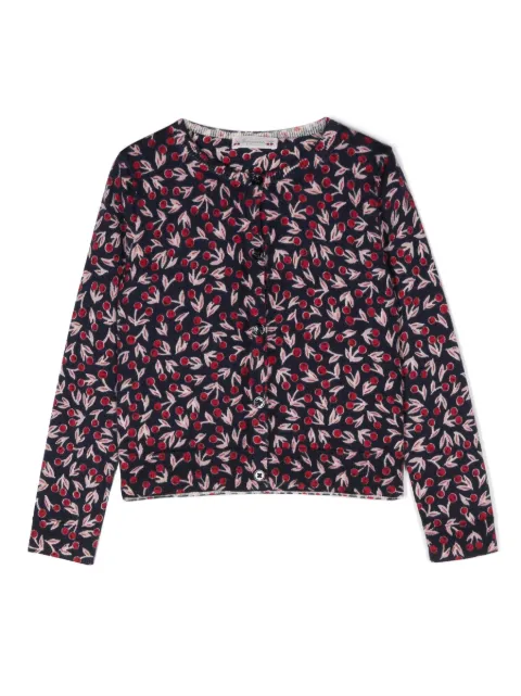 Bonpoint cherry-print merino cardigan