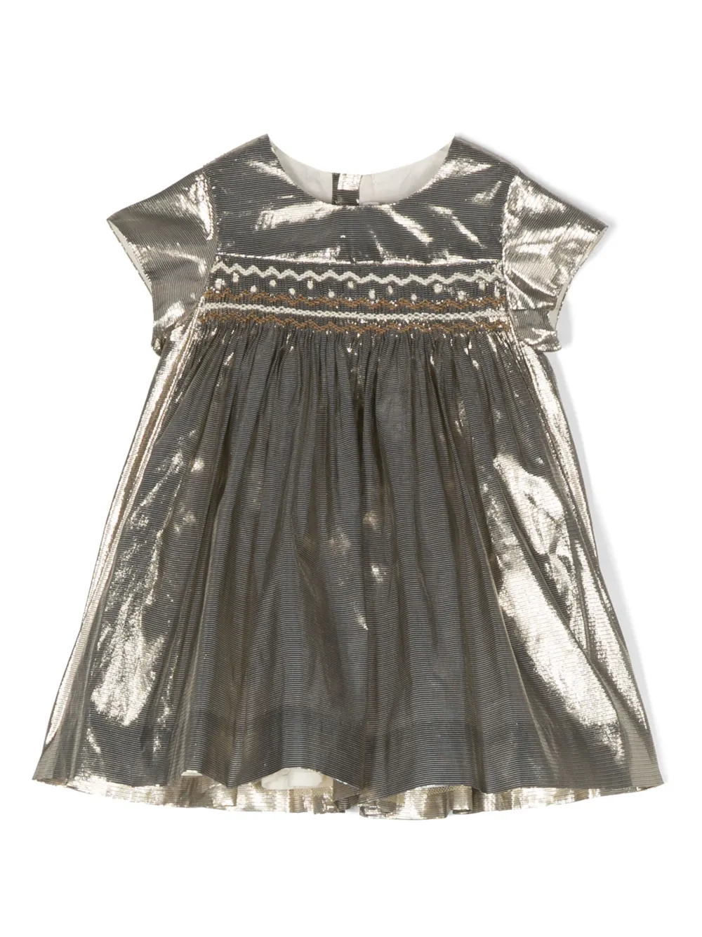 Image 1 of Bonpoint metallic smock dress