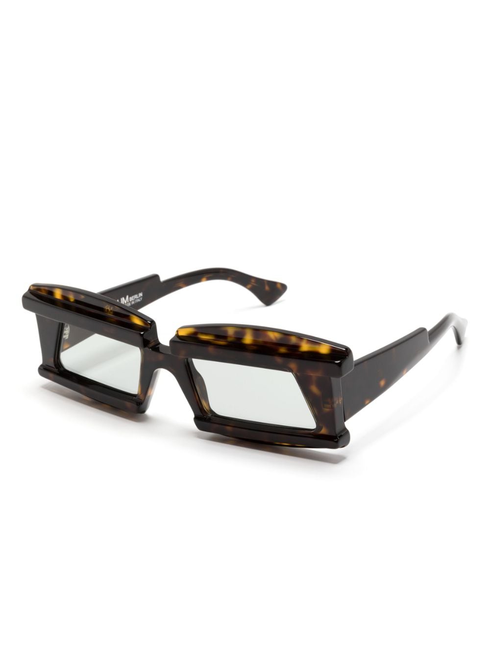 Kuboraum tortoiseshell-effect square-frame sunglasses - Zwart