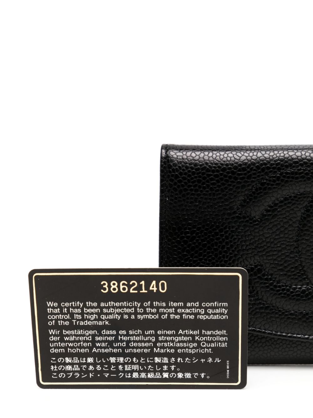 Chanel Black Caviar Timeless CC L Yen Wallet